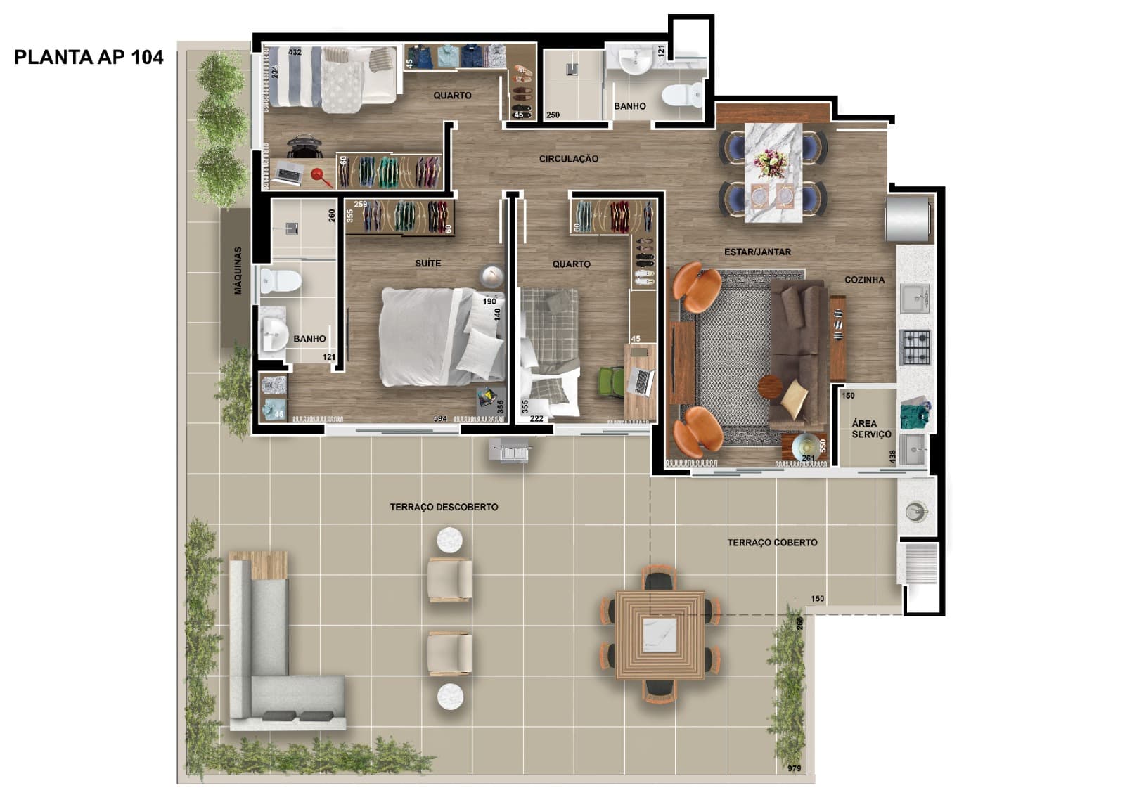 Planta do apartamento 104